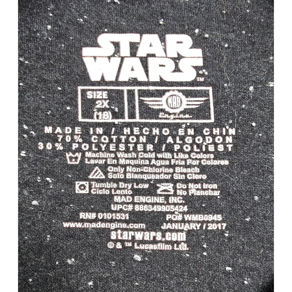 Star‎ Wars TShirt Youth 2X XXL (18) Unisex Black Graphic Mad Engine - Picture 6 of 9